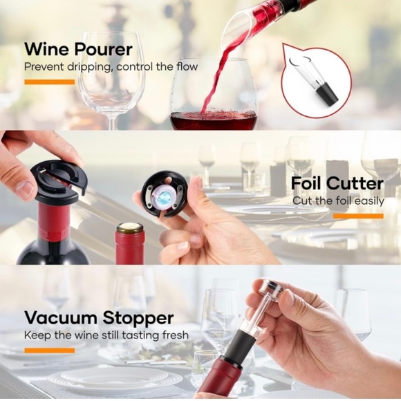 Electric Wine Bottle Opener Rechargeable Cordless Automatic Corkscrew Opener - Picture 5 of 8